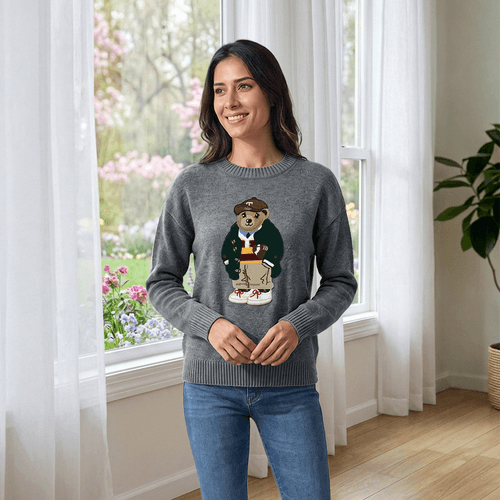 Womens Nanette Lepore Long Sleeve Teddy Bear Sweater